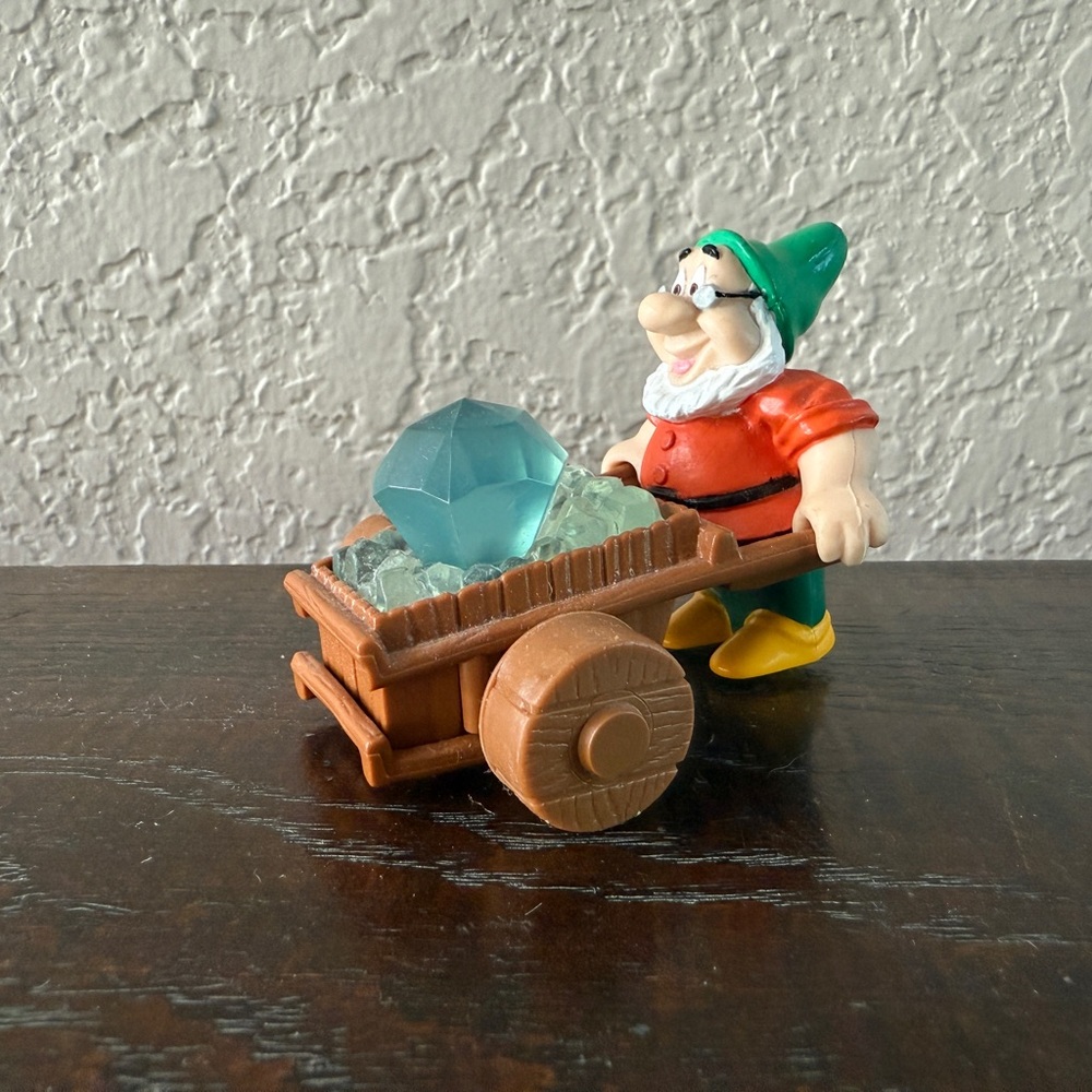 Vintage 1992 McDonald’s Happy Meal Toy: Dwarf (Doc) with Wheelbarrow and Gem
